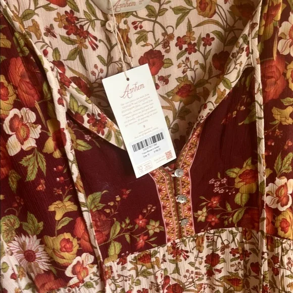 Arnhem Orange Burgundy and Cream Floral Blouse - Picture 4 of 10